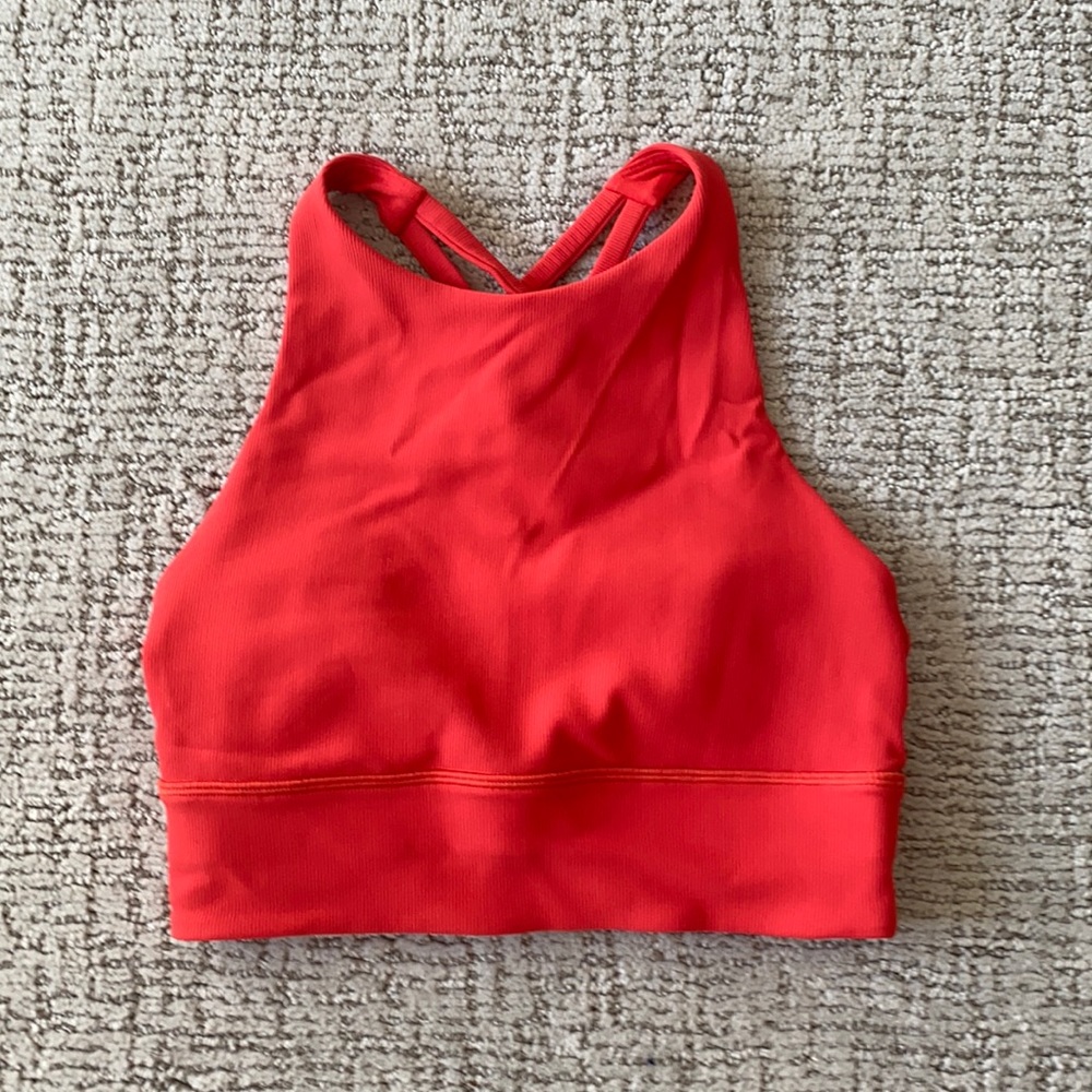 Lululemon Energy High Neck Long Line Ribbed Bra